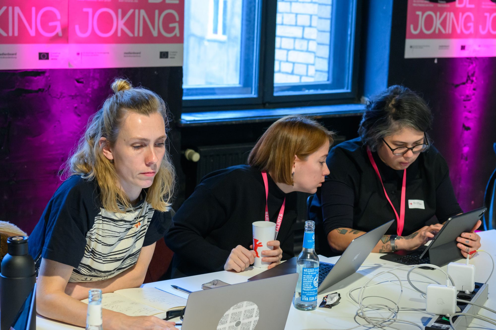 Marieke Van Den Bosch, Billur Turan & Dayse Barreto hard at work at the Production Design workshop. 