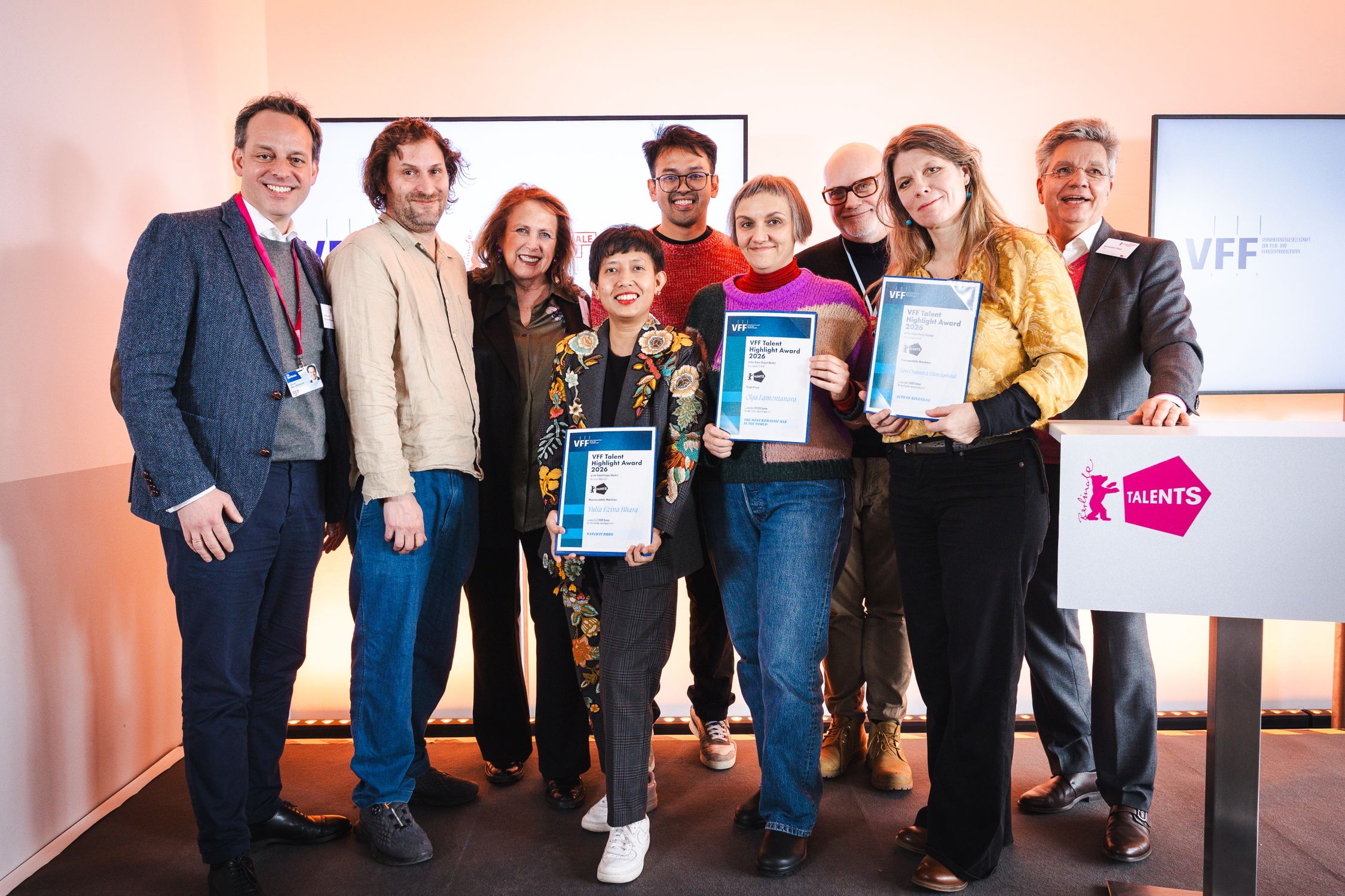 The winners and special mention recipients of the VFF Talent Highlight Award, VFF's Alexander Thies.