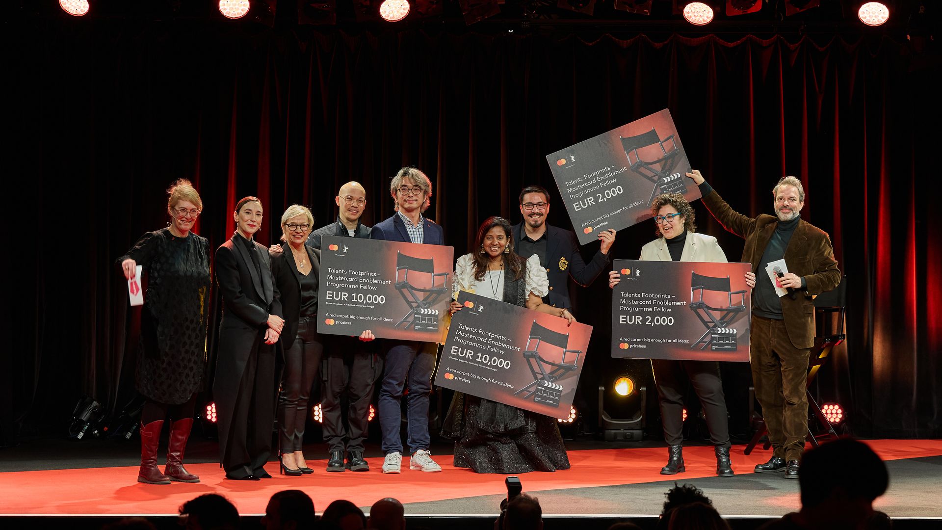 The 2025 Berlinale Talents Mastercard Enablement fellow presentation at the Dine & Shine.