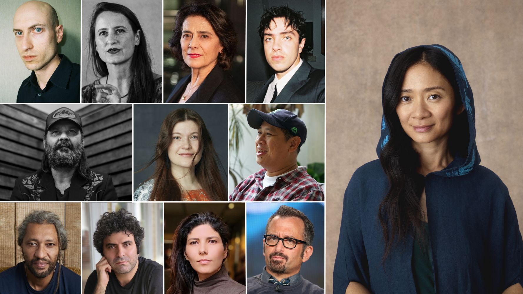 © (Top Row L-R) Taylor Russell / Sebastian Bolesch / Chloé Desnoyers, European Film Academy / NA / (Middle Row L-R) Palari Films, 2023 / Laura Malmivaara / James Gourley / (Bottom Row L-R) Mabeye Deme / Gandom Films Production / Gandom Films Production / Frederick M. Brown / (R) Christian Tierney 