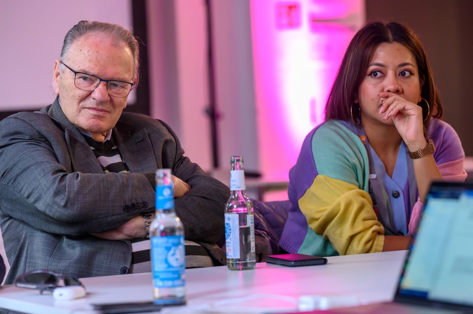 FIPRESCI's Klaus Eder and 2022 Talent Press alumna Fabiola Santiago join the 2023 group for a discussion round.